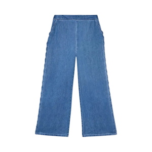 Mint Velvet Indigo Scallop Trim Wide Jeans